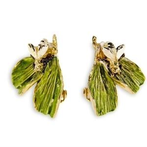 Hattie Carnegie Jewelry, Enamel Bees Earrings